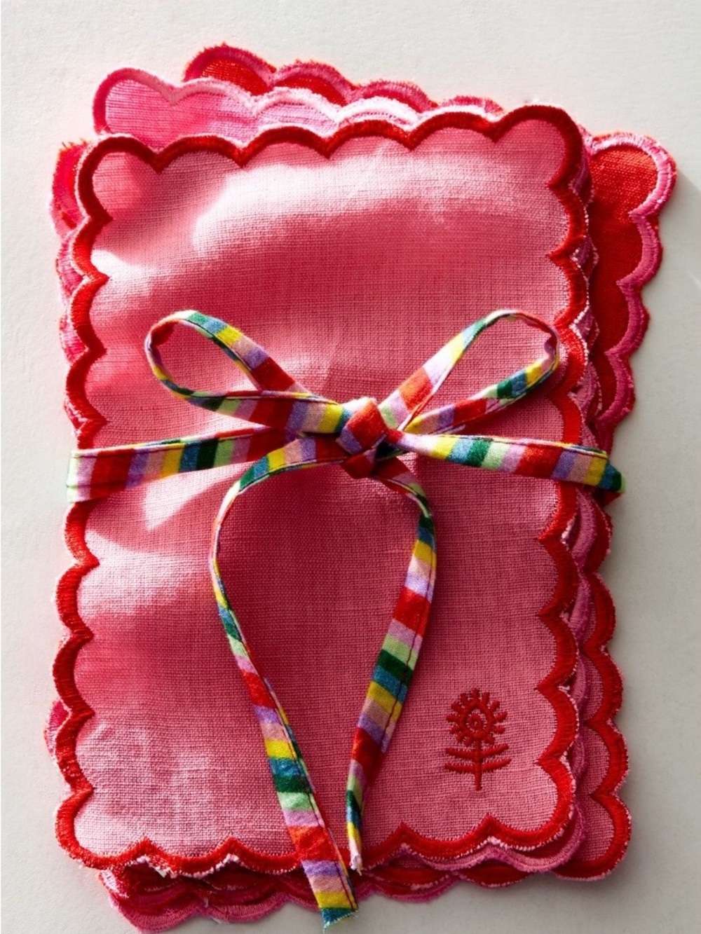 NWOT Free People Valentines Linen Cocktail Napkins Set of 6 ❤️